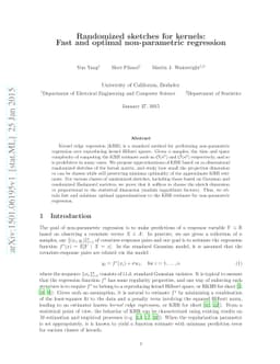 Randomized sketches for kernels: Fast and optimal non-parametric
  regression