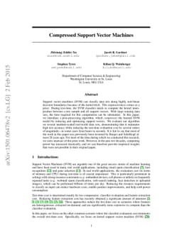 Compressed Support Vector Machines