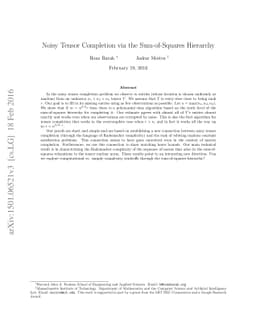 Noisy Tensor Completion via the Sum-of-Squares Hierarchy