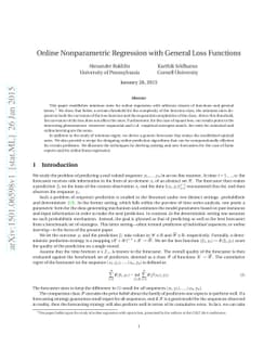 Online Nonparametric Regression with General Loss Functions
