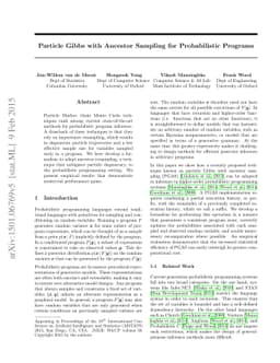 Particle Gibbs with Ancestor Sampling for Probabilistic Programs