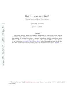 Big Data on the Rise: Testing monotonicity of distributions