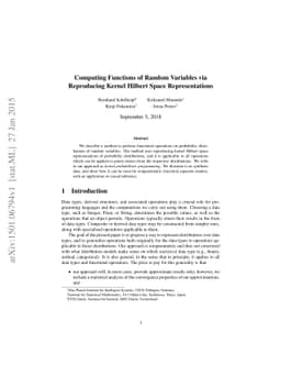 Computing Functions of Random Variables via Reproducing Kernel Hilbert
  Space Representations