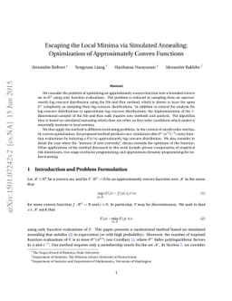 Escaping the Local Minima via Simulated Annealing: Optimization of
  Approximately Convex Functions