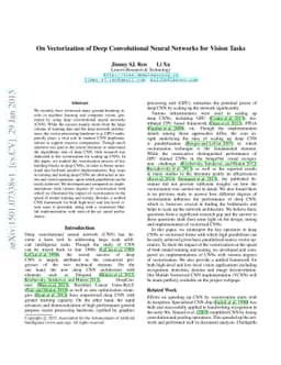 On Vectorization of Deep Convolutional Neural Networks for Vision Tasks