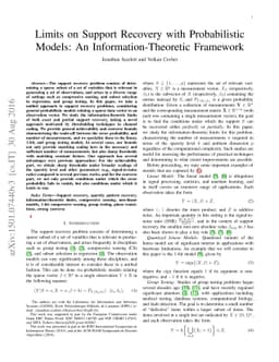 Limits on Support Recovery with Probabilistic Models: An
  Information-Theoretic Framework