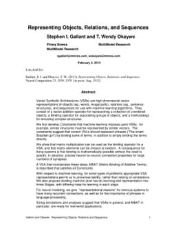 Representing Objects, Relations, and Sequences