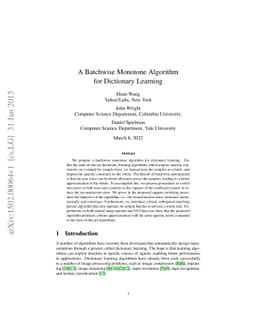 A Batchwise Monotone Algorithm for Dictionary Learning