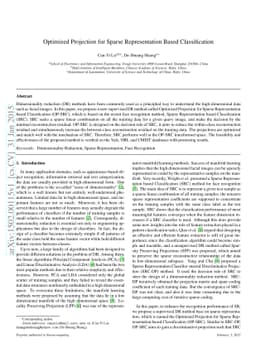 Optimized Projection for Sparse Representation Based Classification