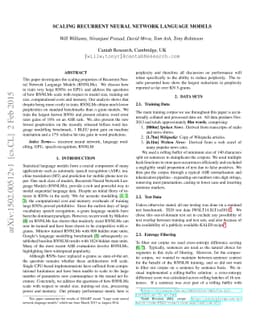 Scaling Recurrent Neural Network Language Models