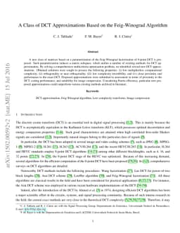 A Class of DCT Approximations Based on the Feig-Winograd Algorithm