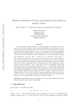 Minimax estimation of linear and quadratic functionals on sparsity
  classes
