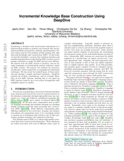Incremental Knowledge Base Construction Using DeepDive