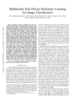 Multimodal Task-Driven Dictionary Learning for Image Classification