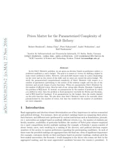 Prices Matter for the Parameterized Complexity of Shift Bribery