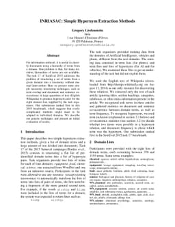INRIASAC: Simple Hypernym Extraction Methods