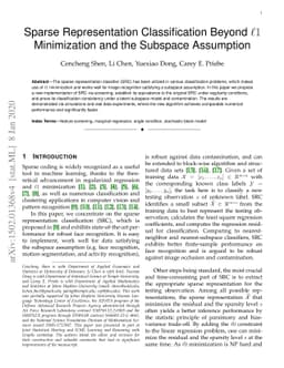 Sparse Representation Classification Beyond L1 Minimization and the
  Subspace Assumption