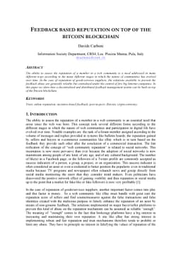 Feedback based Reputation on top of the Bitcoin Blockchain