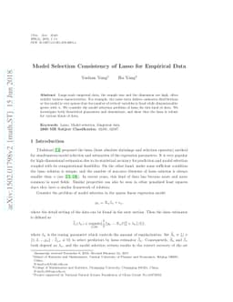 Model Selection Consistency of Lasso for Empirical Data