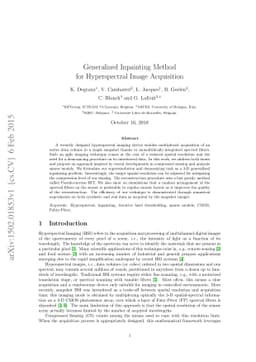 Generalized Inpainting Method for Hyperspectral Image Acquisition