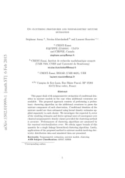 On clustering procedures and nonparametric mixture estimation