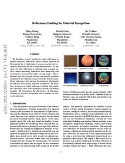 Reflectance Hashing for Material Recognition
