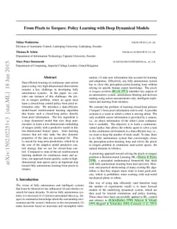 From Pixels to Torques: Policy Learning with Deep Dynamical Models