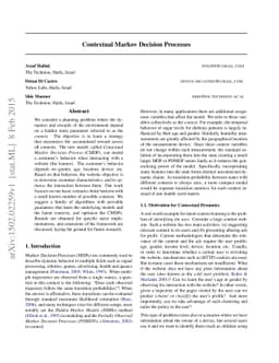 Contextual Markov Decision Processes