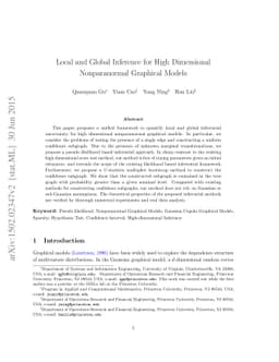 Local and Global Inference for High Dimensional Nonparanormal Graphical
  Models