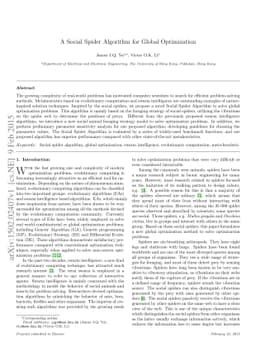 A Social Spider Algorithm for Global Optimization