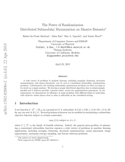 The Power of Randomization: Distributed Submodular Maximization on
  Massive Datasets