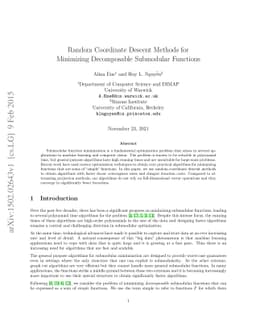 Random Coordinate Descent Methods for Minimizing Decomposable Submodular
  Functions