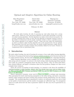 Optimal and Adaptive Algorithms for Online Boosting