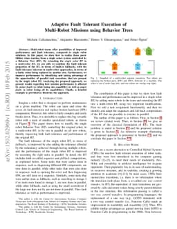 Adaptive Fault Tolerant Execution of Multi-Robot Missions using Behavior
  Trees
