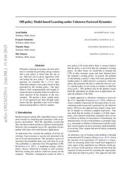 Off-policy evaluation for MDPs with unknown structure