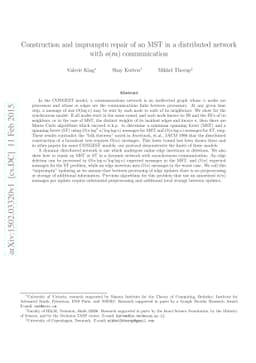 Construction and impromptu repair of an MST in a distributed network
  with o(m) communication