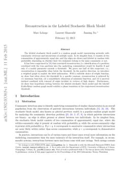 Reconstruction in the Labeled Stochastic Block Model