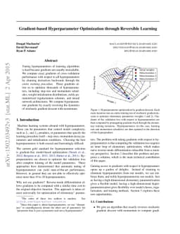 Gradient-based Hyperparameter Optimization through Reversible Learning