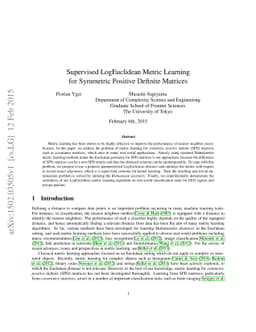 Supervised LogEuclidean Metric Learning for Symmetric Positive Definite
  Matrices