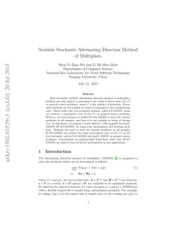 Scalable Stochastic Alternating Direction Method of Multipliers