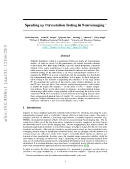 Speeding up Permutation Testing in Neuroimaging
