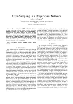 Over-Sampling in a Deep Neural Network
