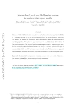 Newton-based maximum likelihood estimation in nonlinear state space
  models