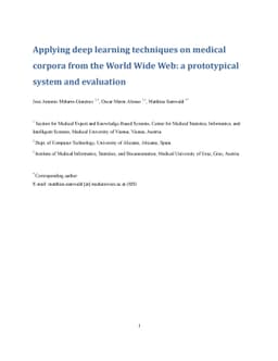 Applying deep learning techniques on medical corpora from the World Wide
  Web: a prototypical system and evaluation