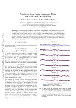 Nonlinear state space smoothing using the conditional particle filter