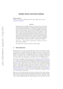 Random forests and kernel methods