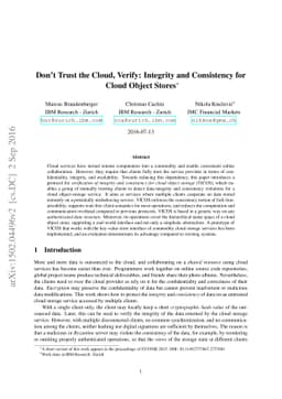 Don't Trust the Cloud, Verify: Integrity and Consistency for Cloud
  Object Stores