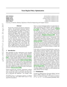 Trust Region Policy Optimization