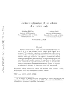 Unbiased estimation of the volume of a convex body