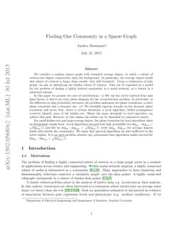 Finding One Community in a Sparse Graph